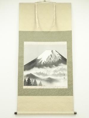 景林筆　富峰　肉筆絹本掛軸（共箱）